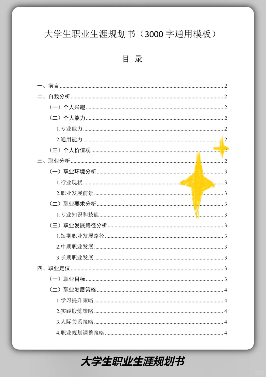 全国大学生职业生涯规划大赛，一等奖模版