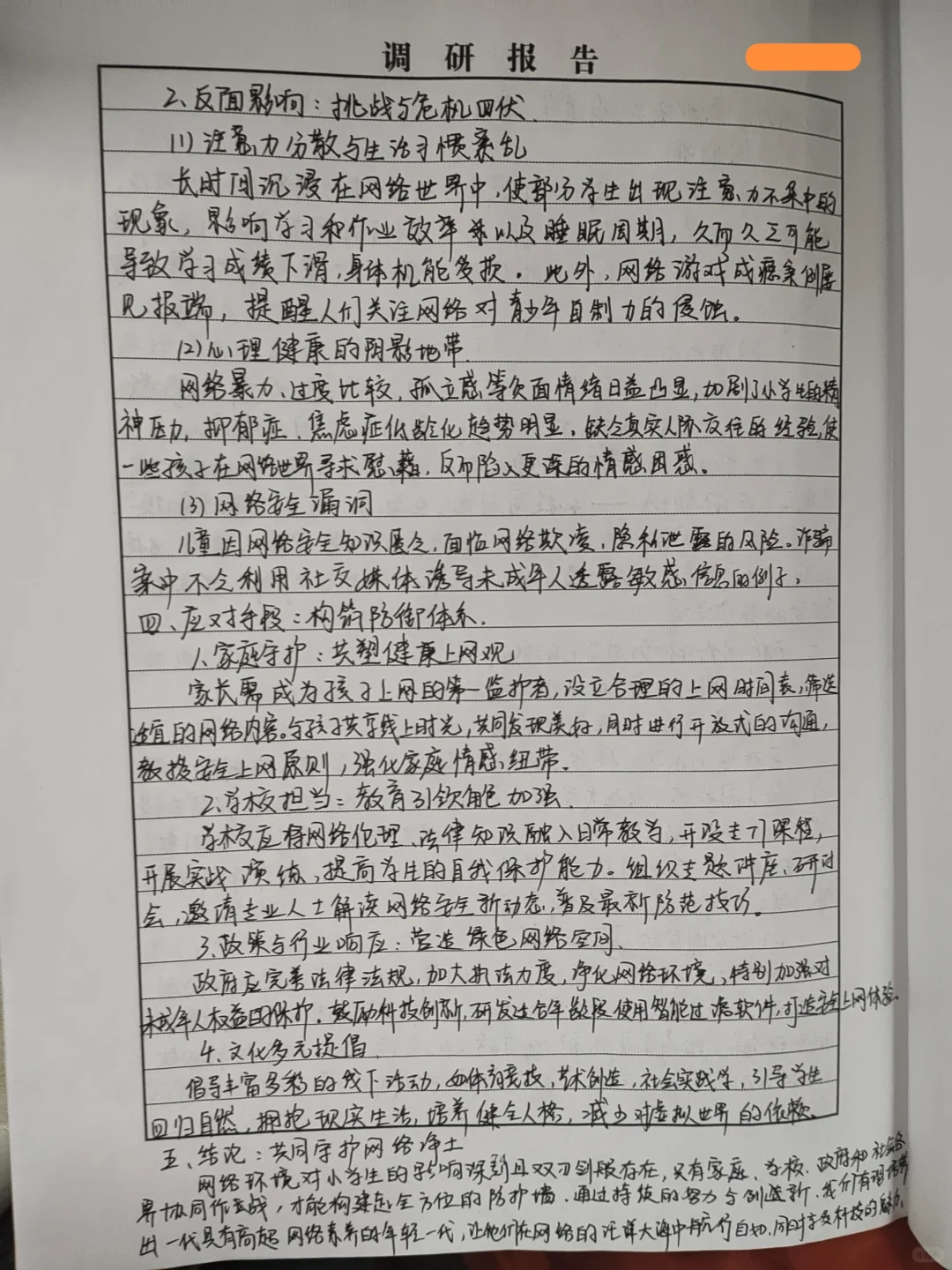 师范生教育实习手册——调查报告
