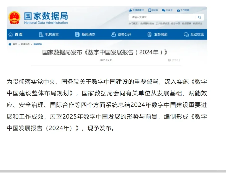 最新《数字中国发展报告(2024年)》发布