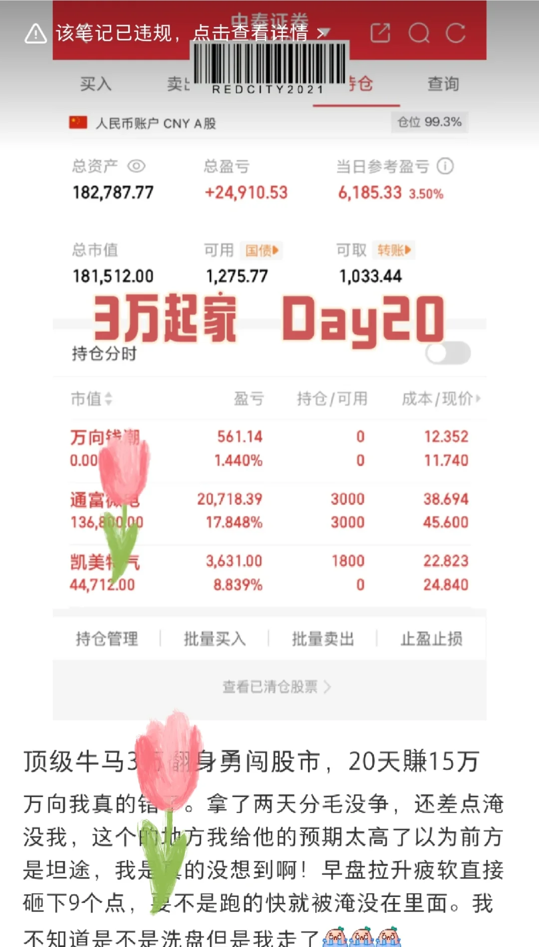 顶级牛马3w翻身勇闯gu市，20天賺15w
