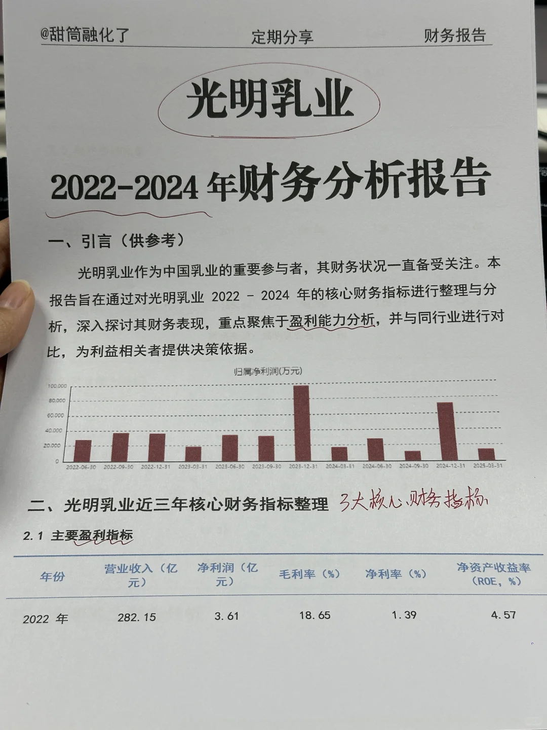 2022-2024年光明乳业财务分析报告参考😋