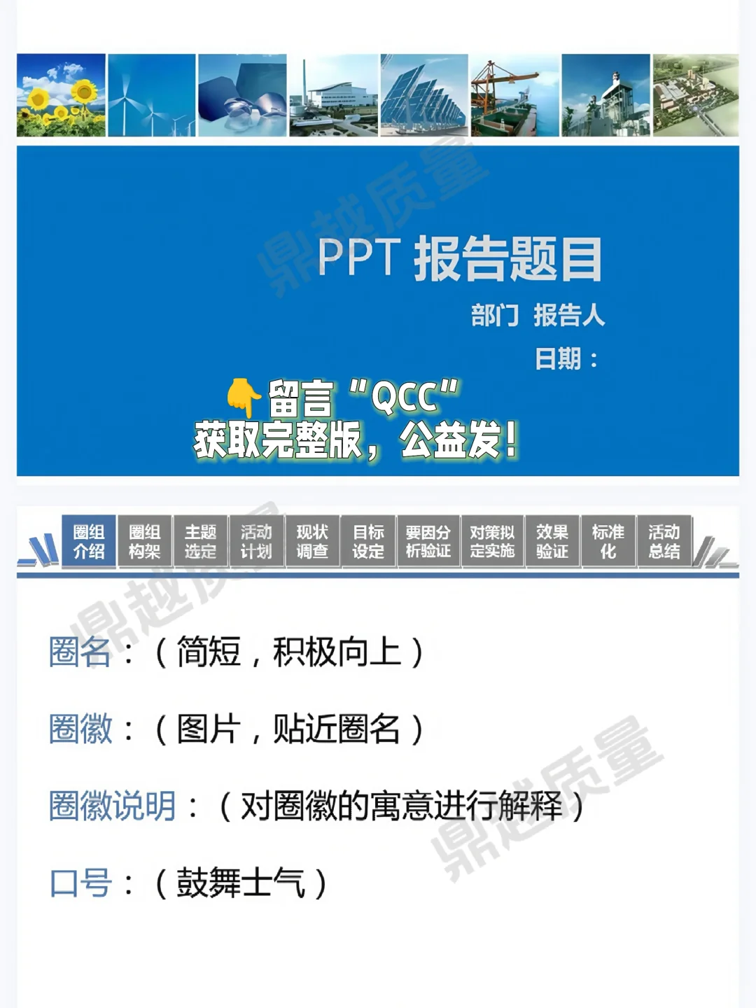 QCC活动成果发布报告模板📖质量人码住！
