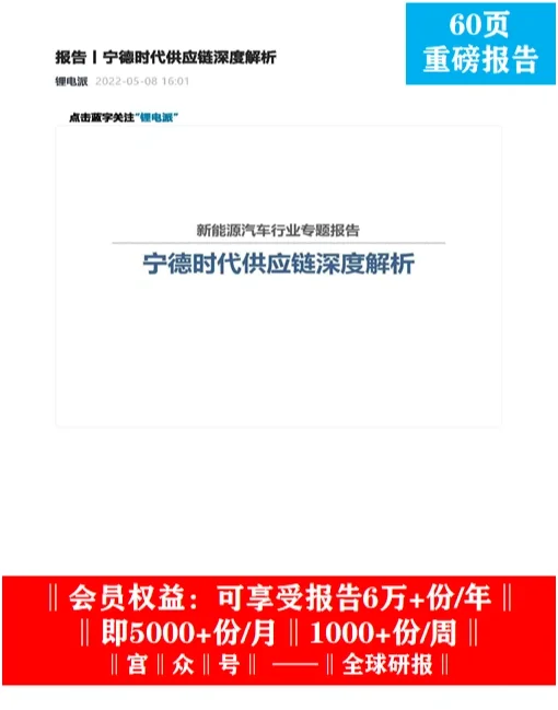 研报：宁德时代供应链深度分析-60页
