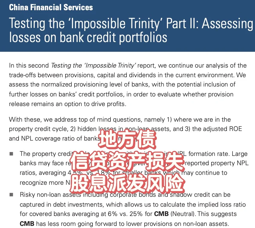高盛得罪中国银行业的研报
