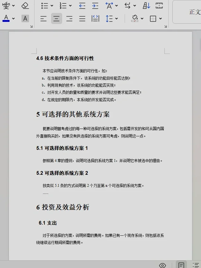 可行性研究报告的模板，需要的快来带走。