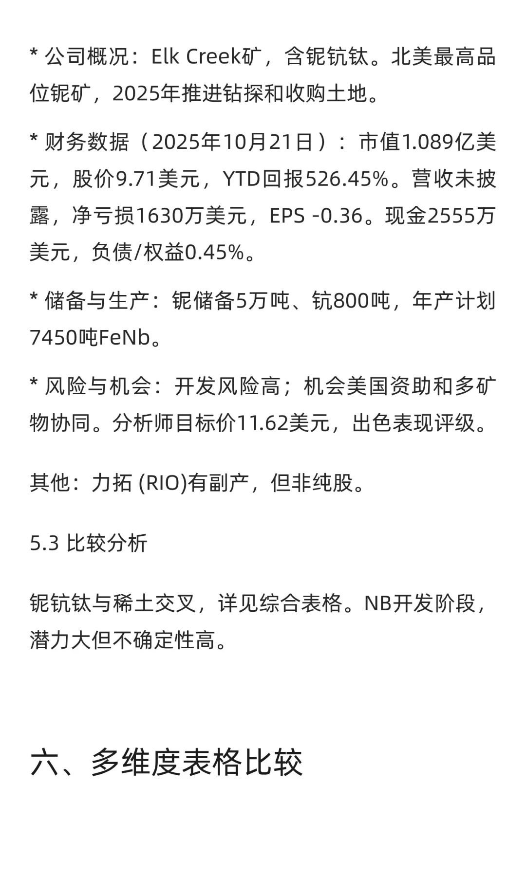 全球稀有金属股票研究报告