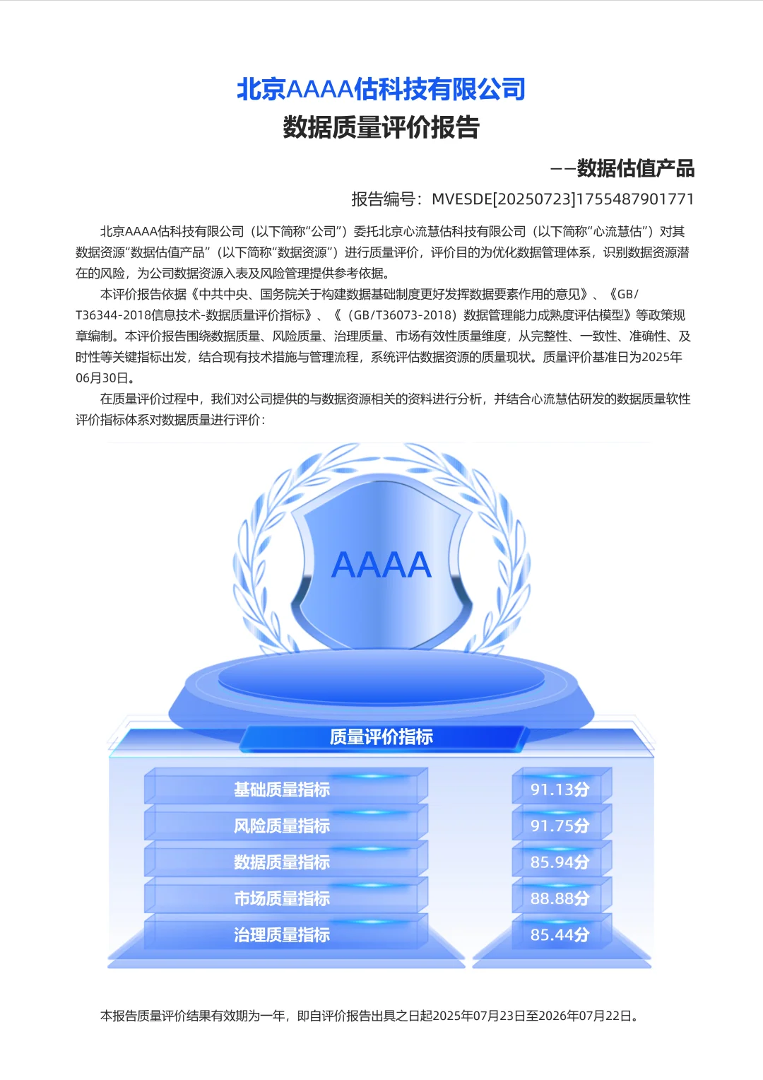 数据质量标杆：AAAA科技评估报告精要