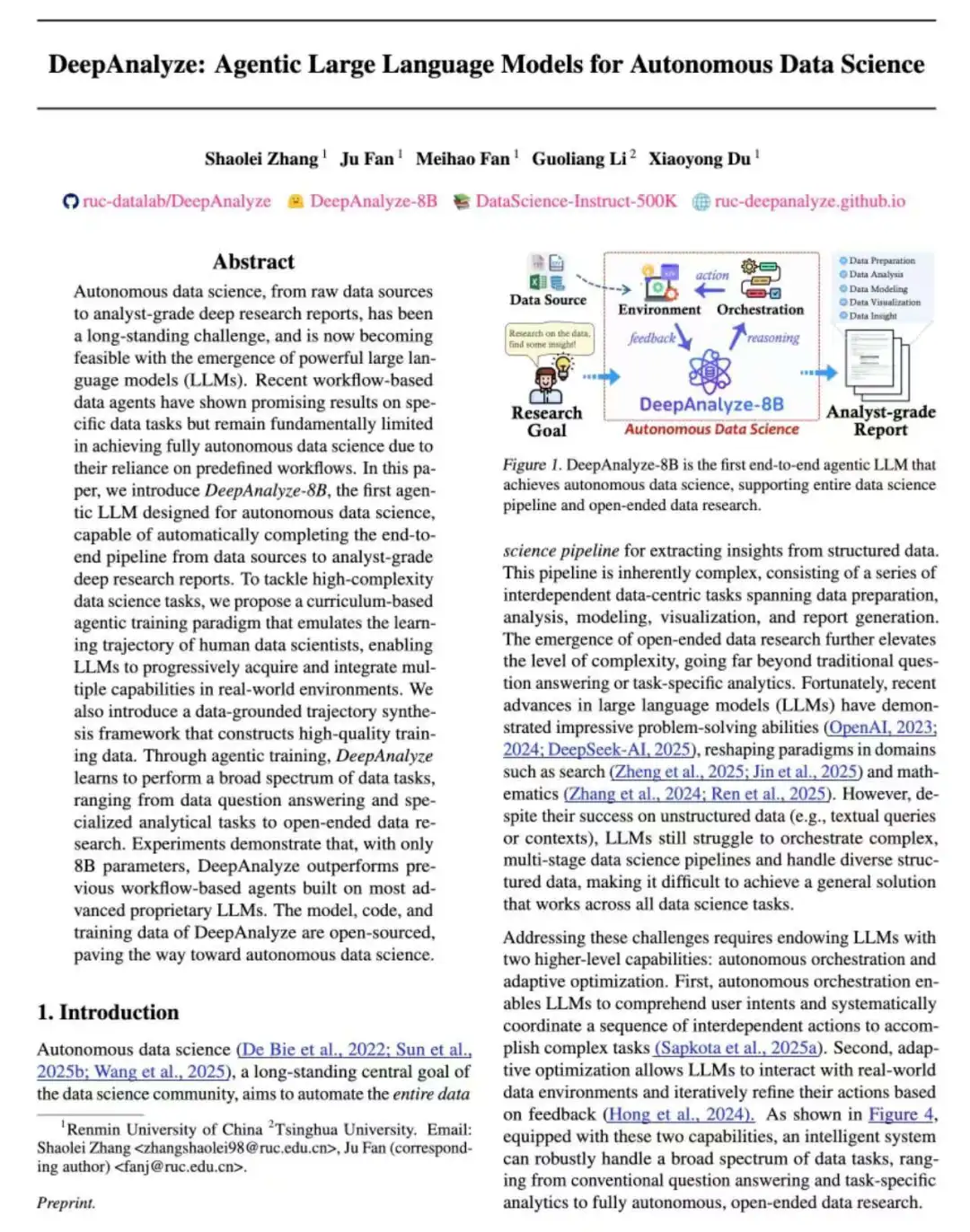 DeepAnalyze：大模型能当数据科学家了？