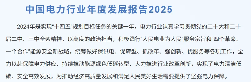 中国电力发展报告2025关键要点