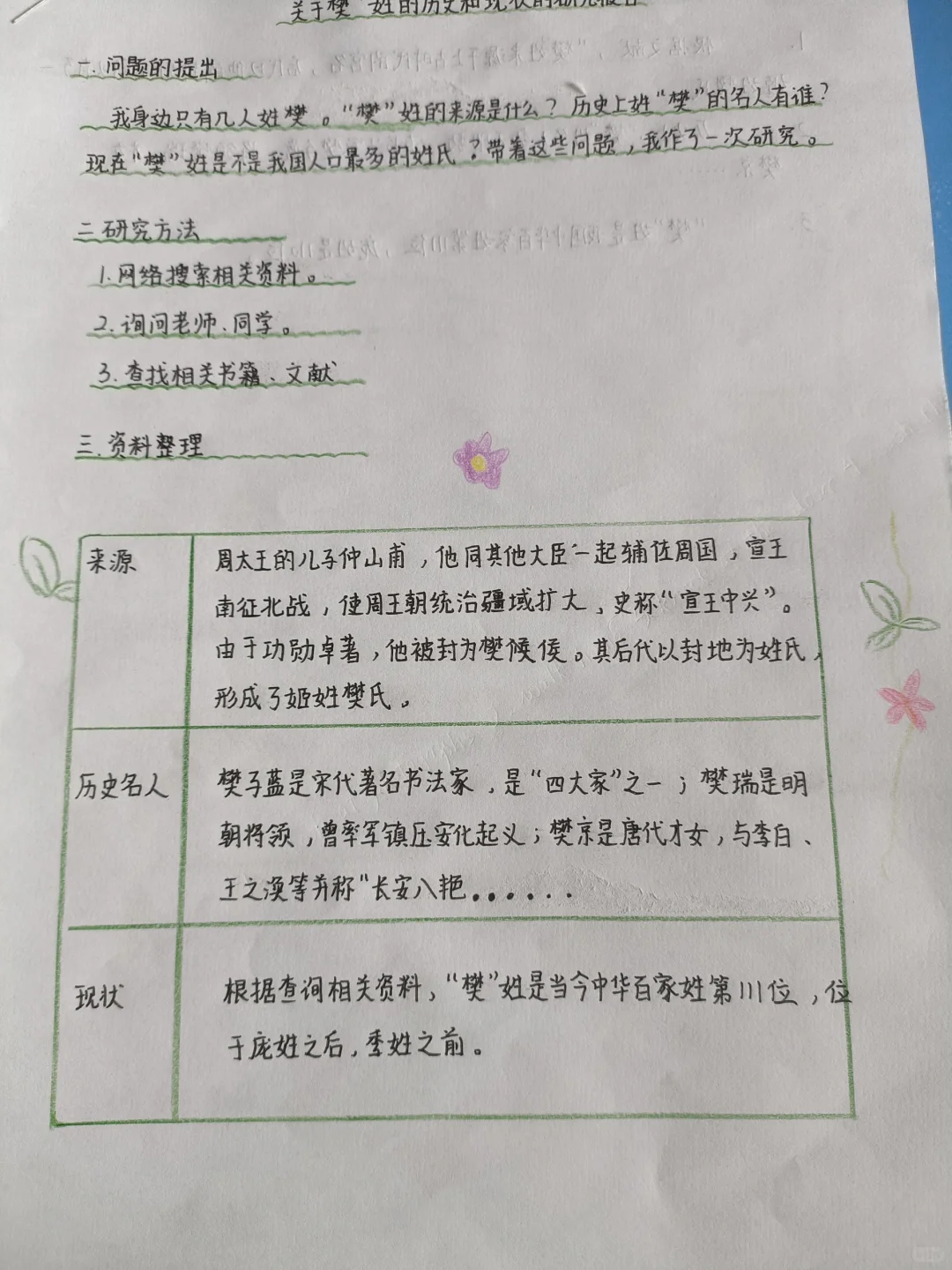 五年级下册关于汉字的研究性报告一