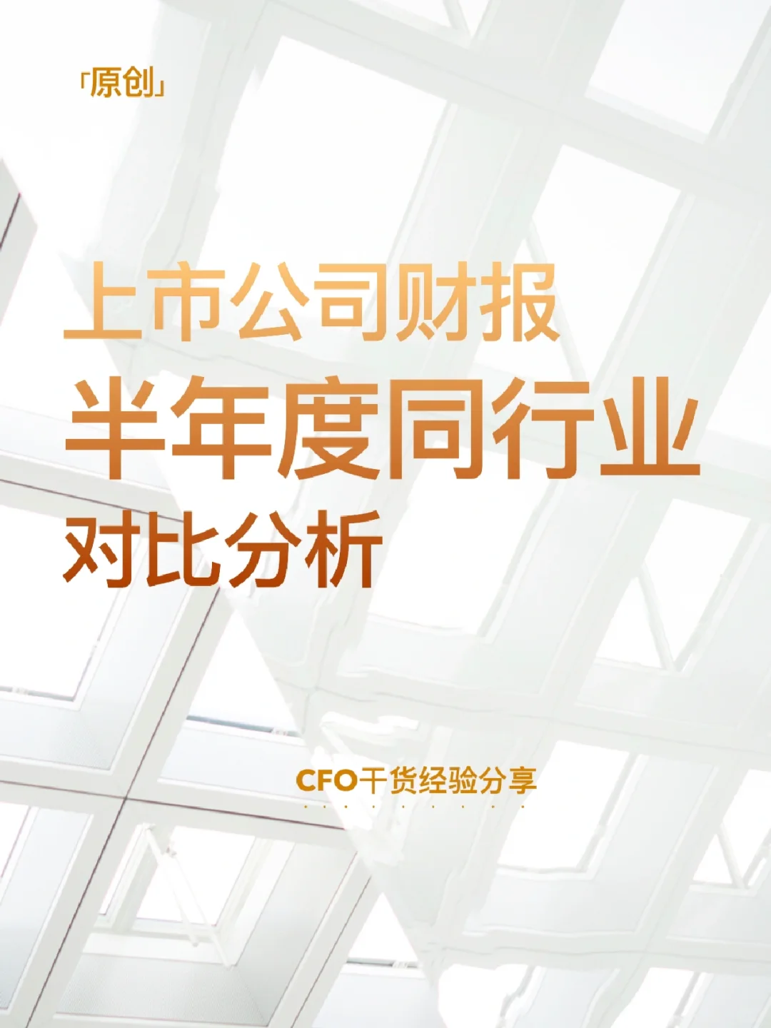 【CFO原创】半年度同行业上市公司财报分析
