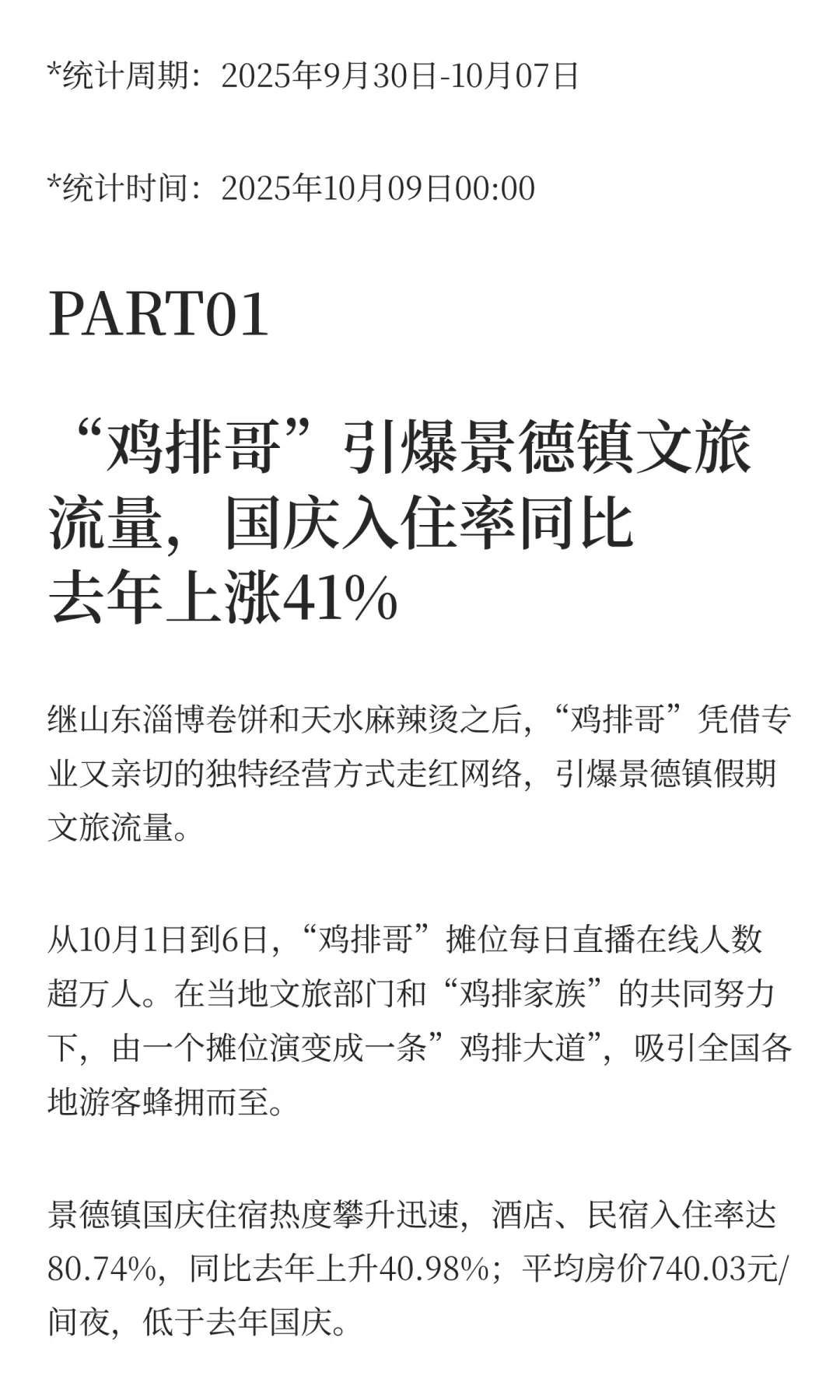 酒店民宿国庆数据报告出炉，景德镇飙升41%