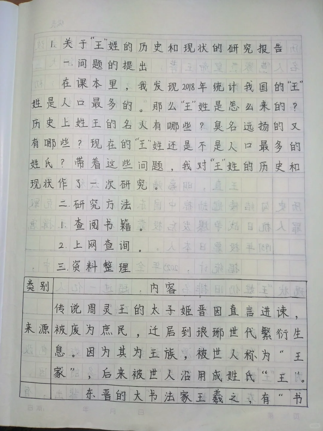 关于“王”姓的历史和现状的研究报告