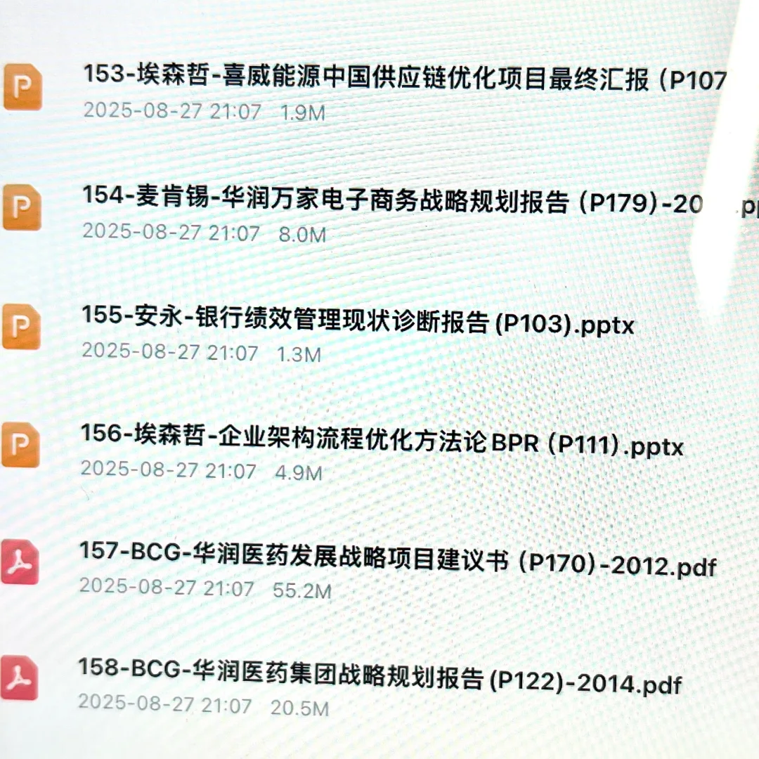 管理咨询行业近年精品真实项目报告deck（700