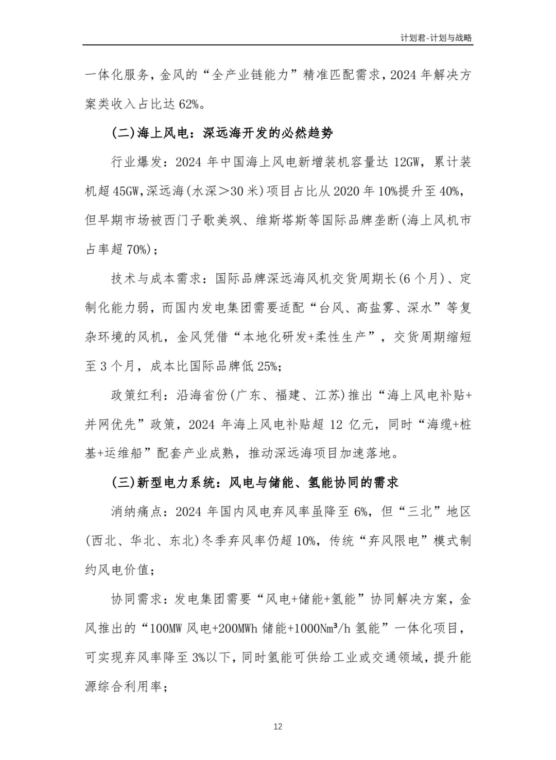中国某风电龙头企业商业计划书