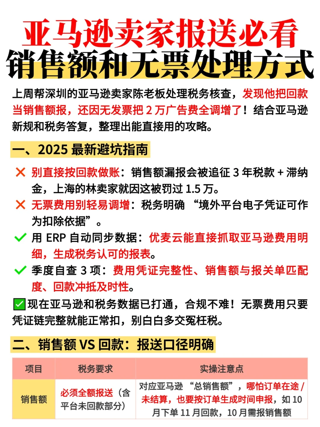 亚马逊商家税务报送数据必看！