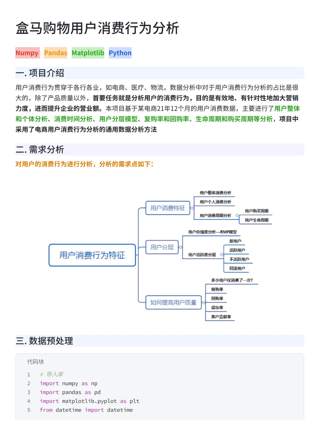 上班摸鱼写了篇盒马购物用户消费行为分析