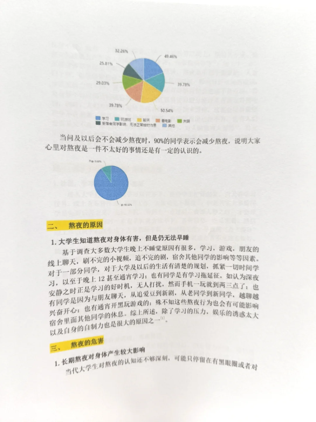 调查问卷数据分析：大学生熬夜报告