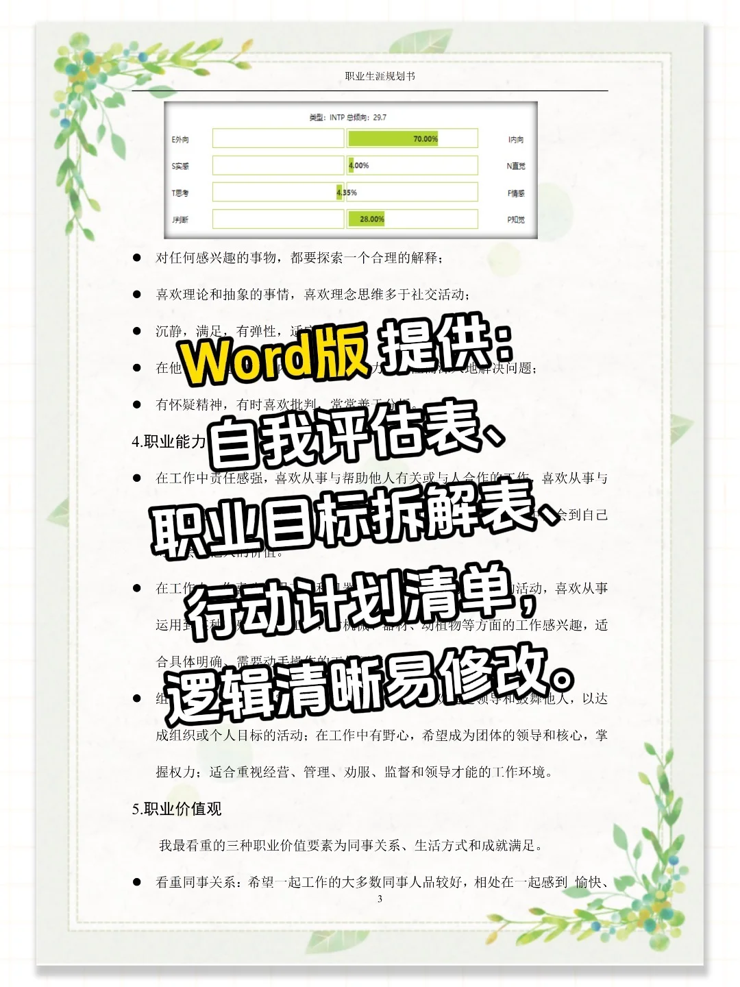 🔥大学生必囤!职业生涯规划大赛全套模板