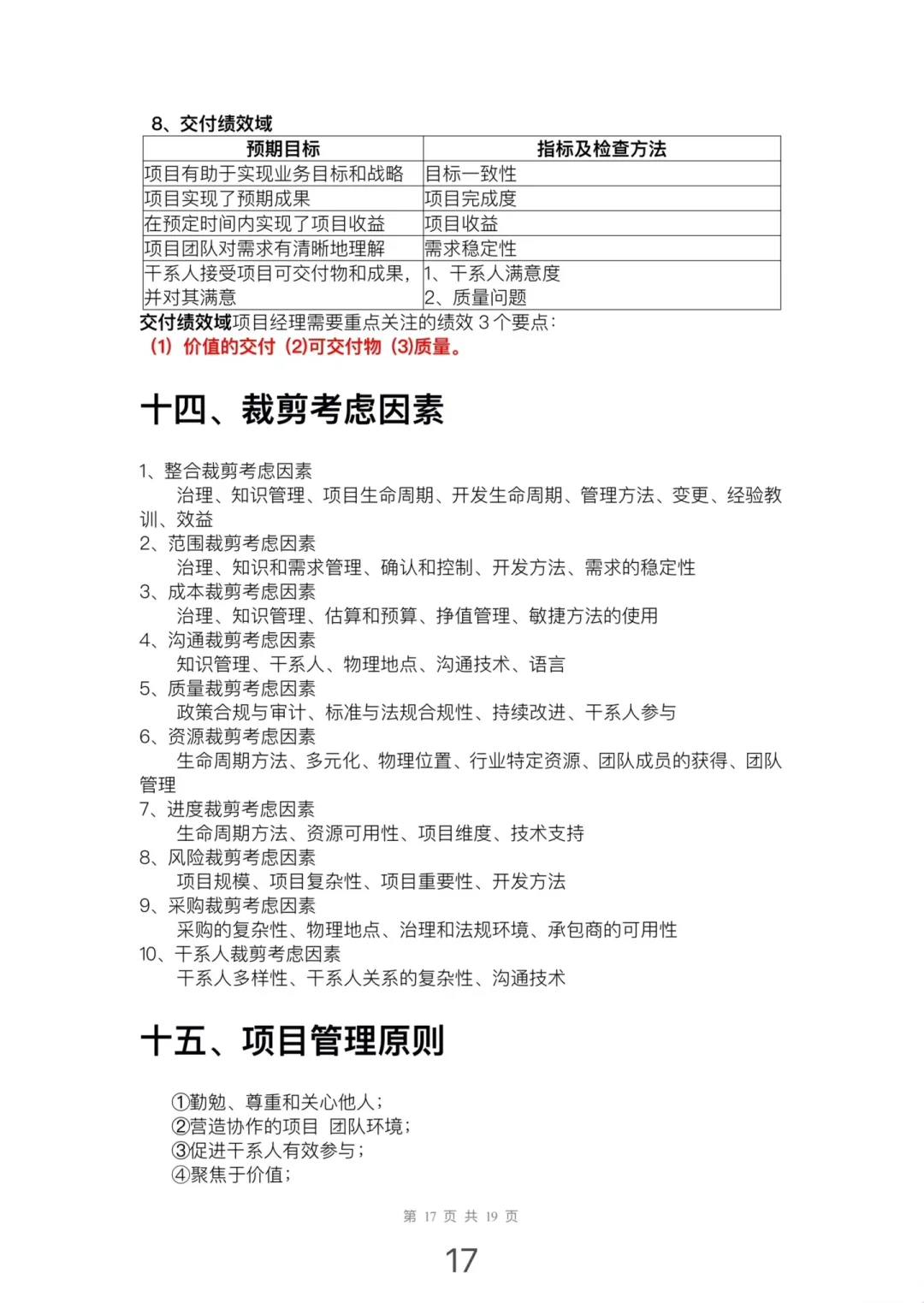 大家高项案例分析都背完了吗