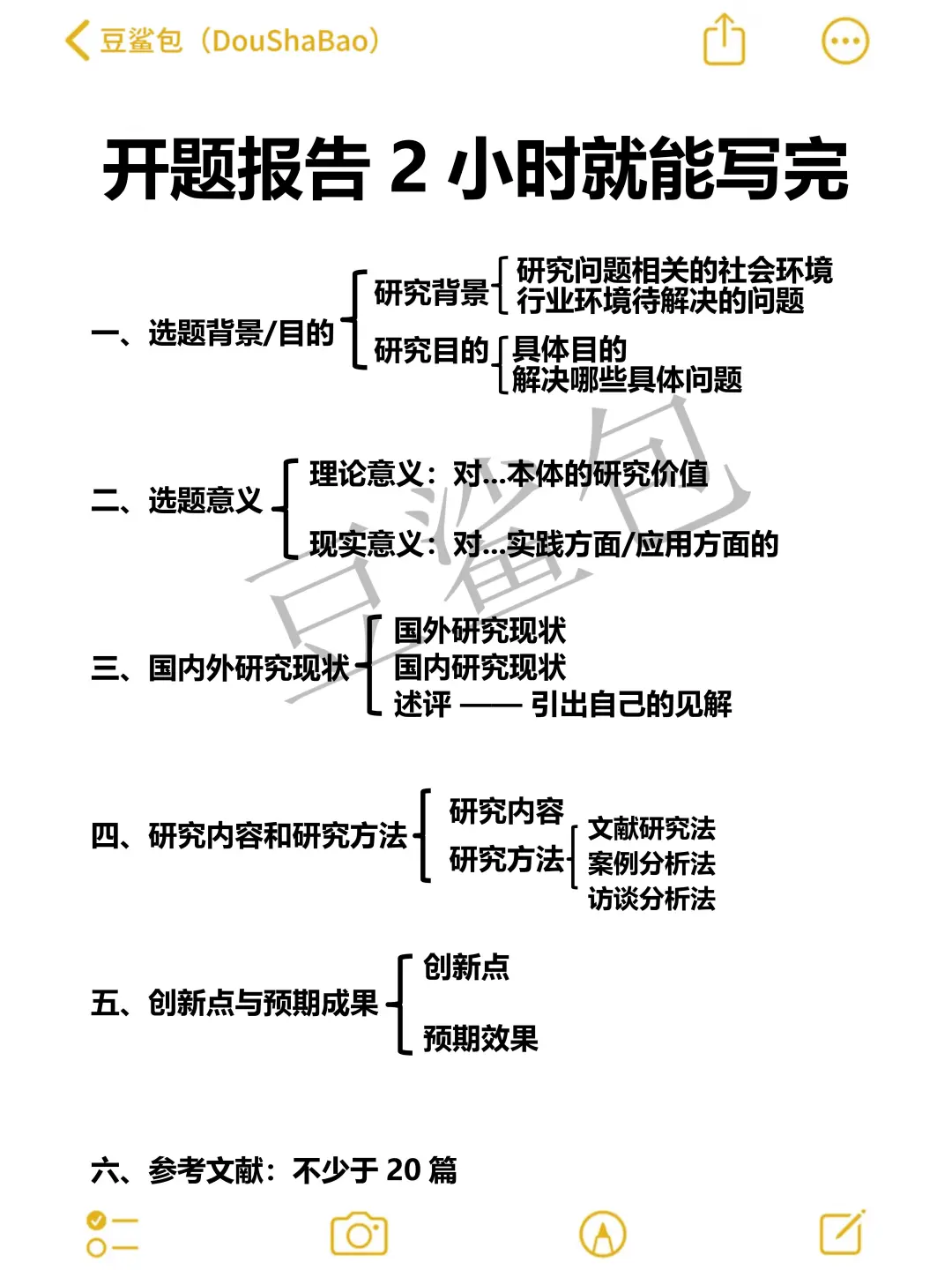 开题报告怎么写？导师给了我个模板😋