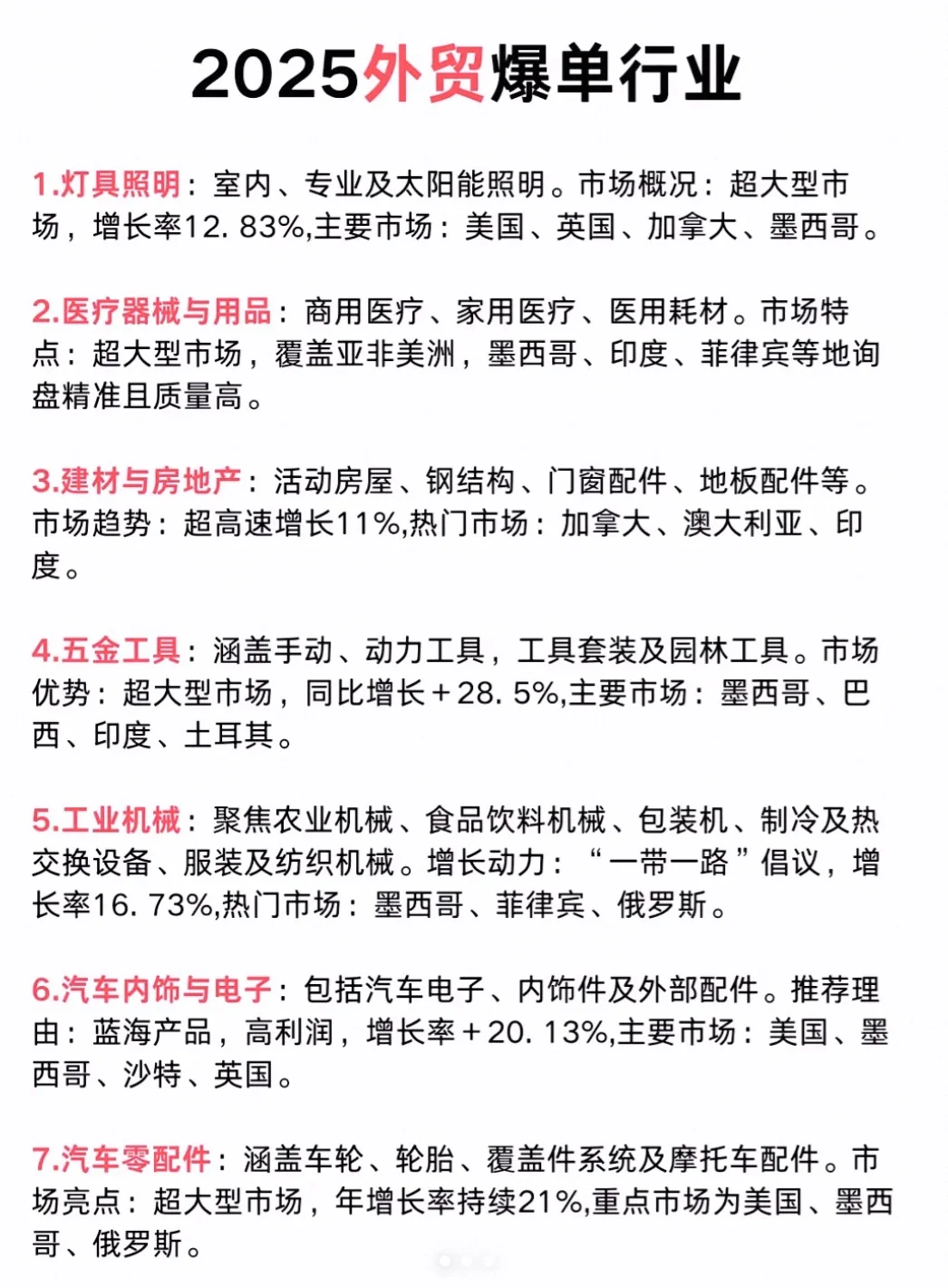 外贸行业推荐