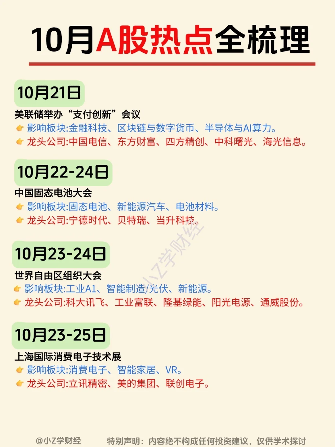 10月A股热点事件全梳理❗