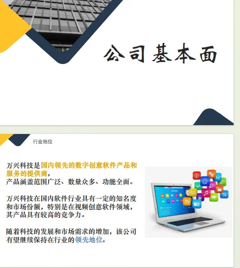 证券投资课程—公司股票分析（万兴科技）