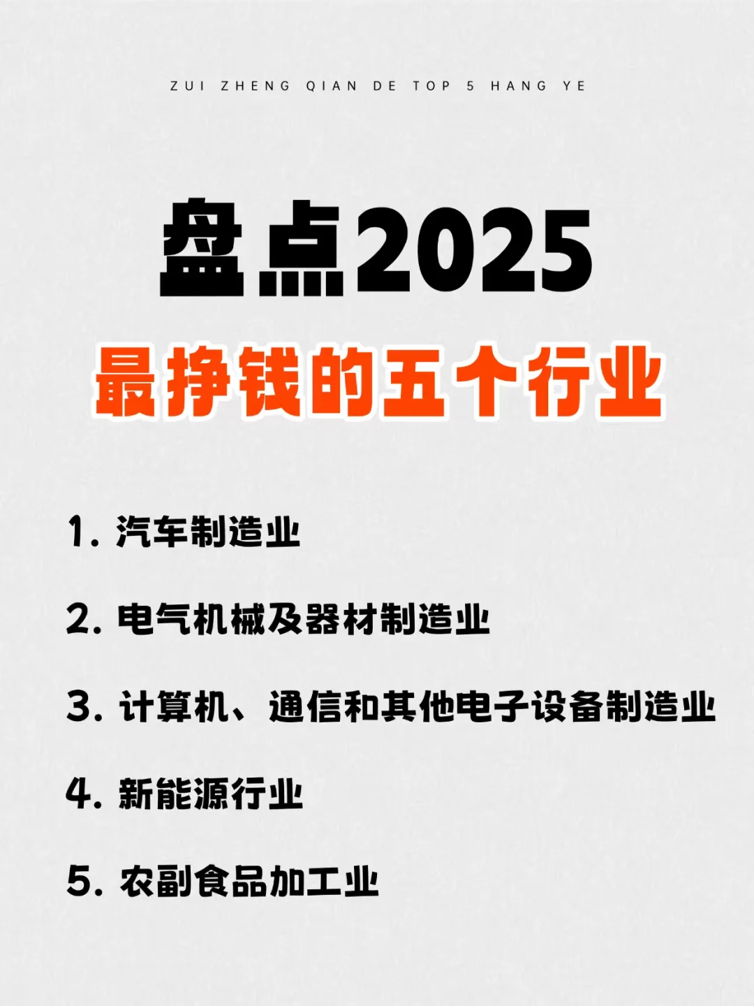 2025最赚钱的五大行业揭秘!