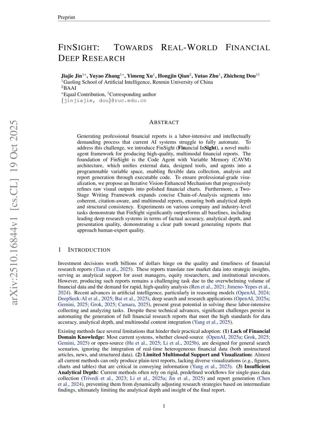 FinSight:多智能体金融研报生成新范式