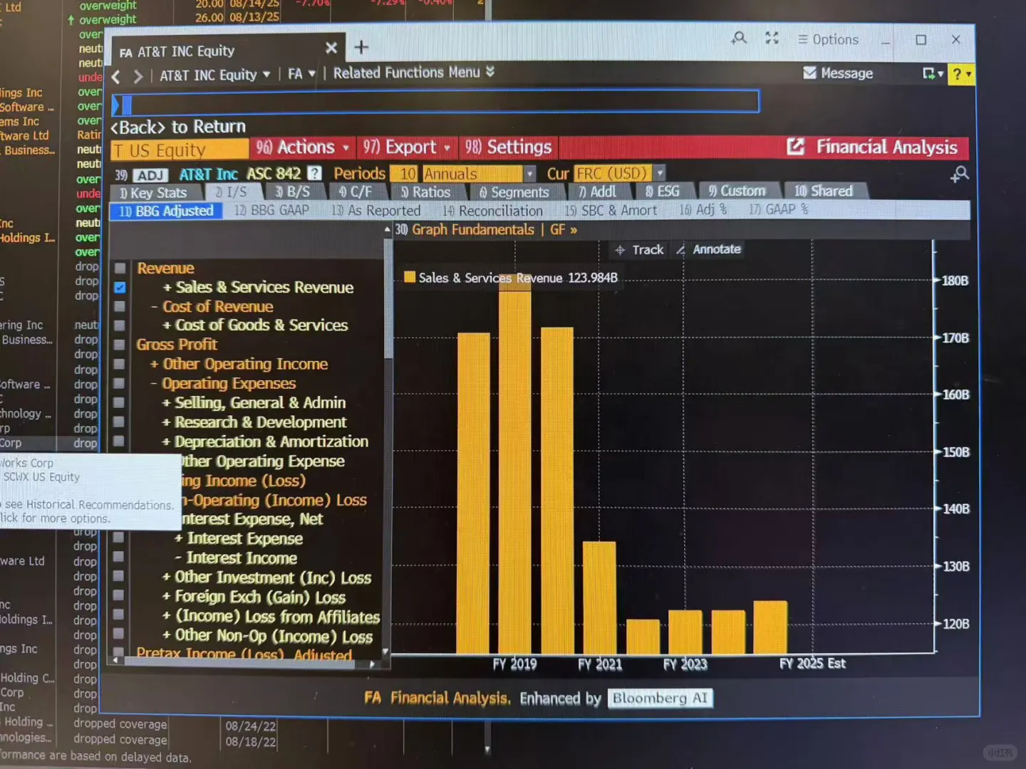 Bloomberg查看公司财报