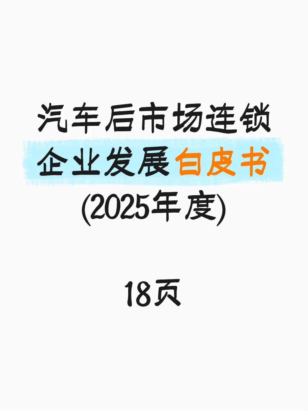 汽车后市场连锁企业发展白皮书2025年度