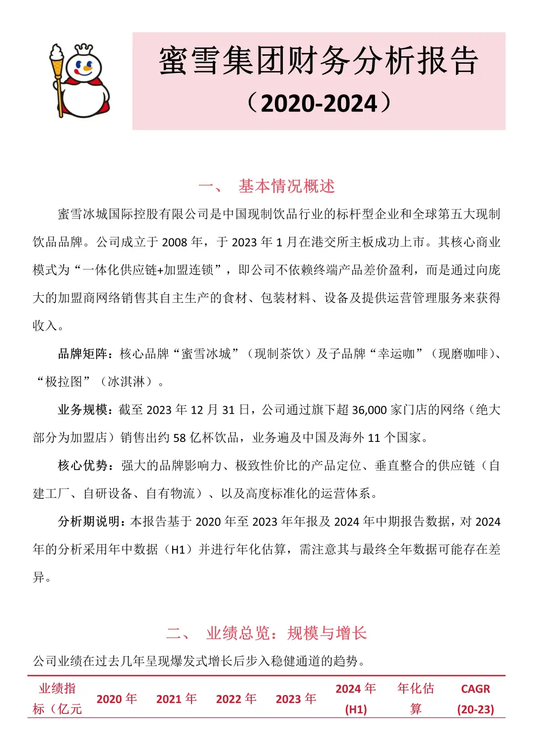 财务报告分析——以蜜雪冰城为例