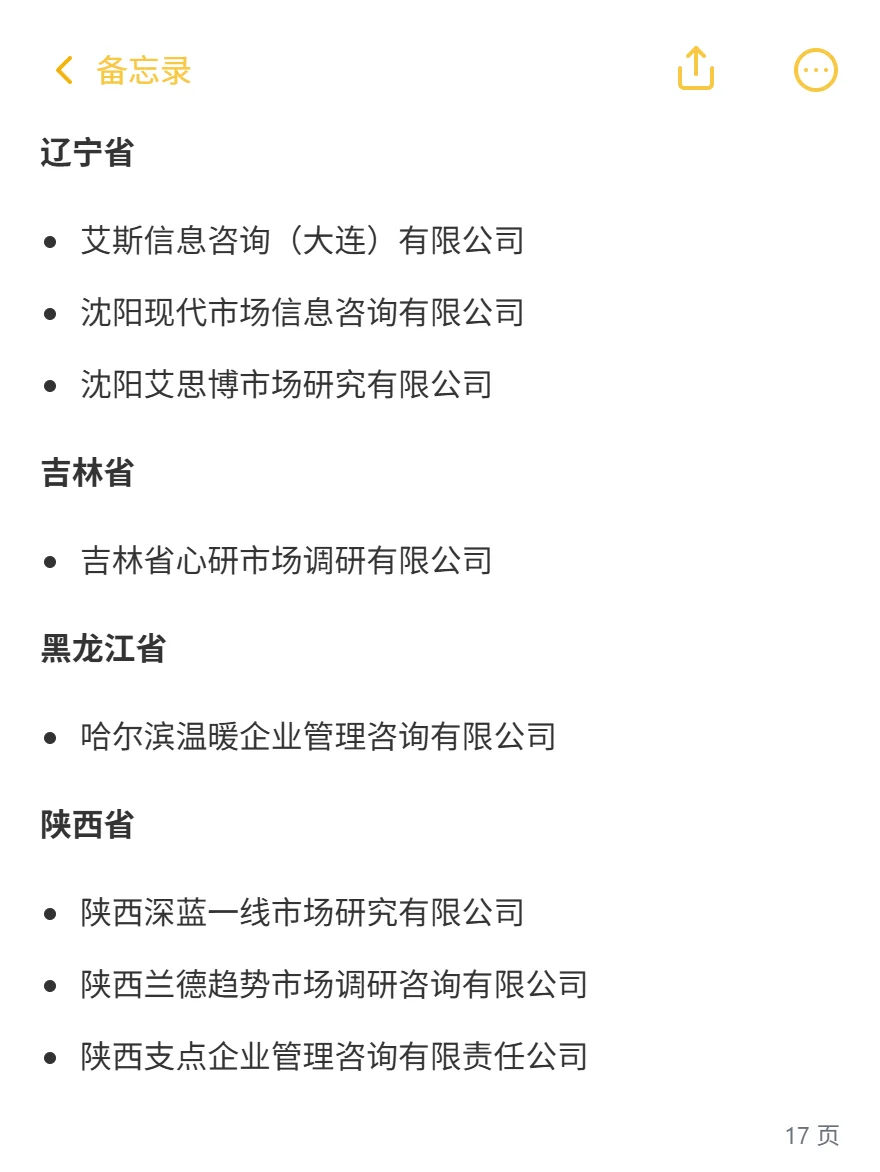 全国市场与用户研究供应商名录-按地区速查