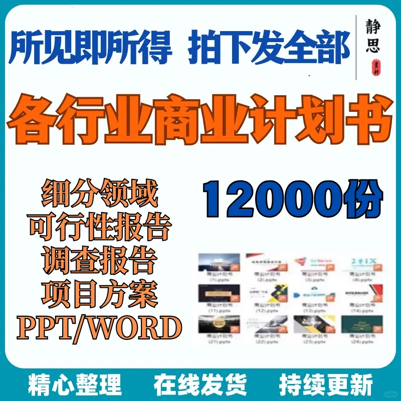 各业商业划书模板可性研究分析报告投目企划