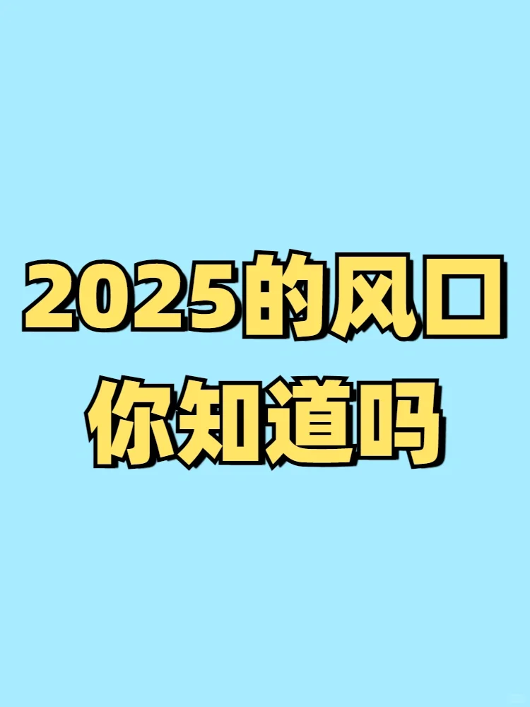2025的风口你知道吗