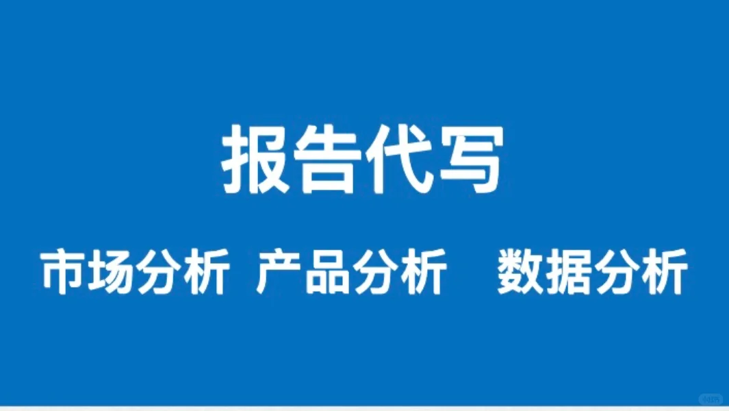 各类分析报告代写