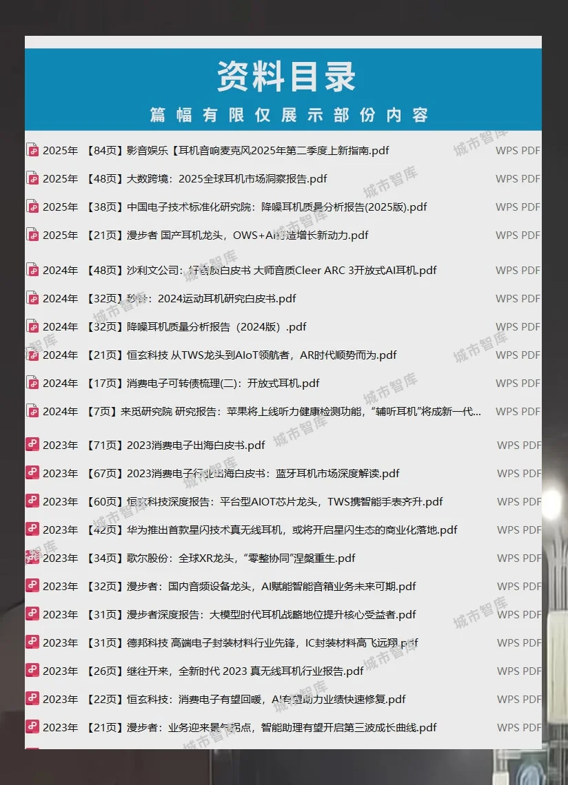 TWS耳机行业研究分析报告与市场调研数据