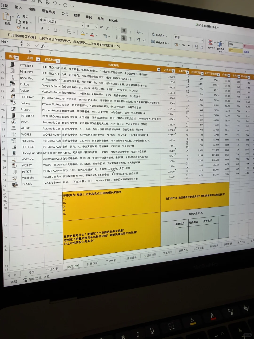 偷拍老板的亚马逊市场调研模版，快看一会删…