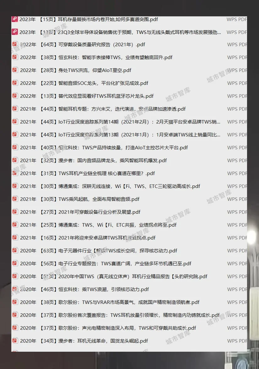 TWS耳机行业研究分析报告与市场调研数据
