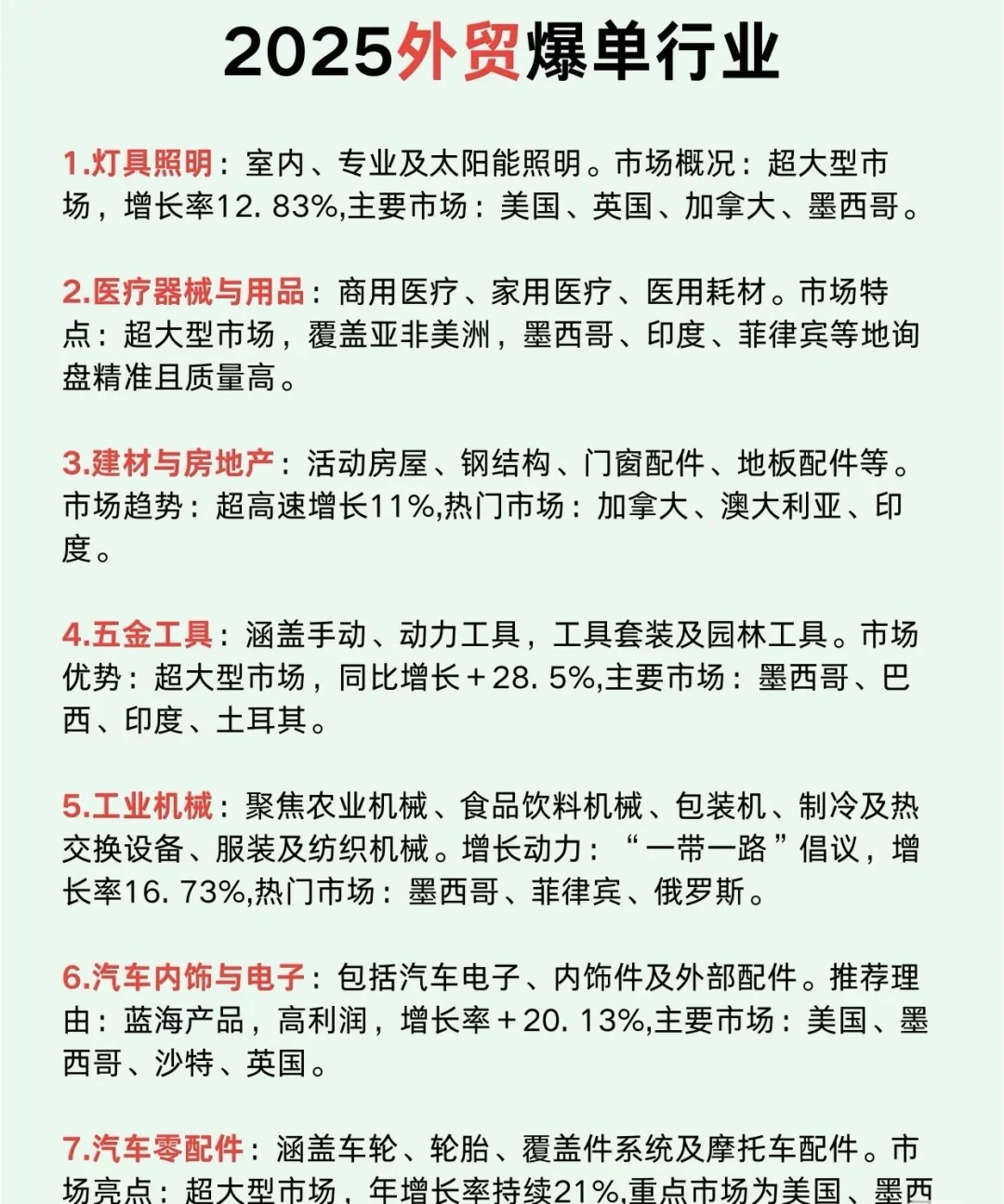 未来几年，外贸爆单行业