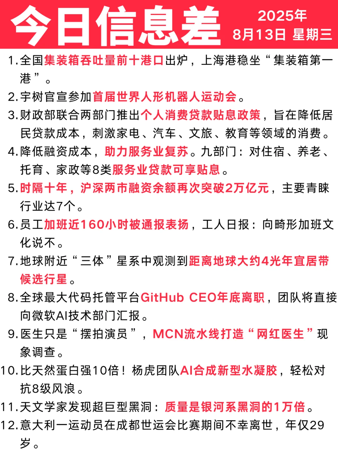 今日信息差｜8 🈷️ 13 日｜趋势洞察