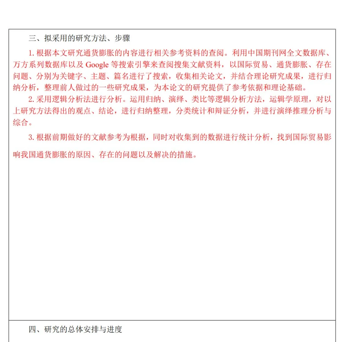 国际经济与贸易本科生优秀毕业论文开题报告