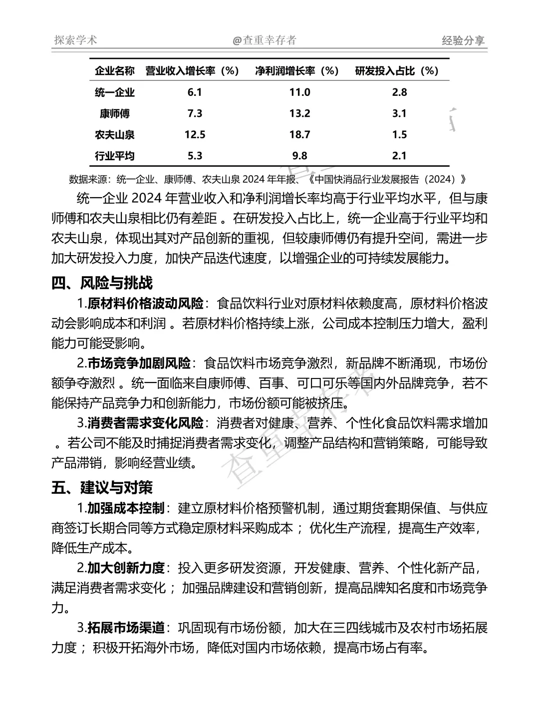 统一企业财务数据分析报告参考🥱