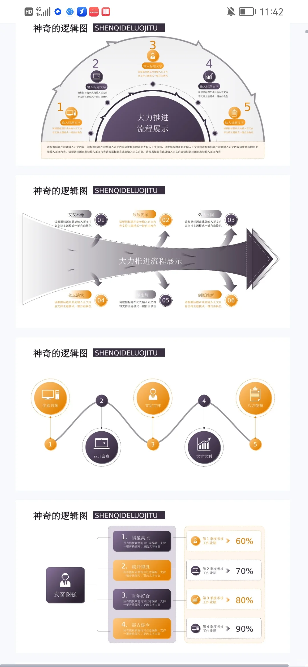 不要💰140页5个颜色信息可视化ppt图表