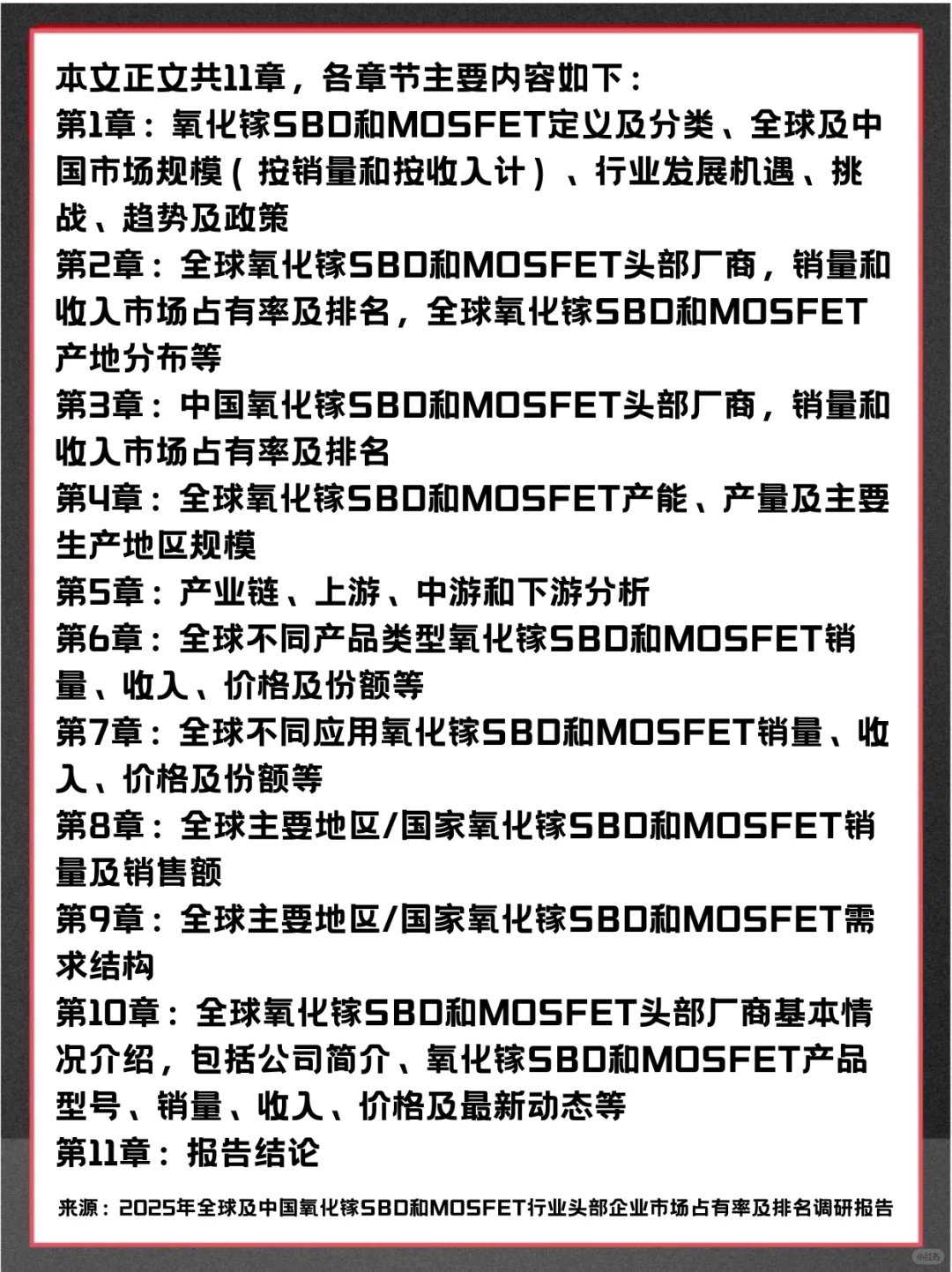 氧化镓SBD和MOSFET全球市场占有率调查报告