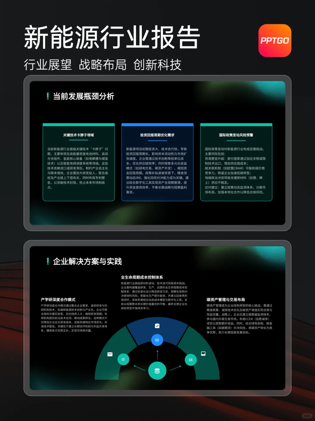 ⚡新能源行业报告PPT模板分享