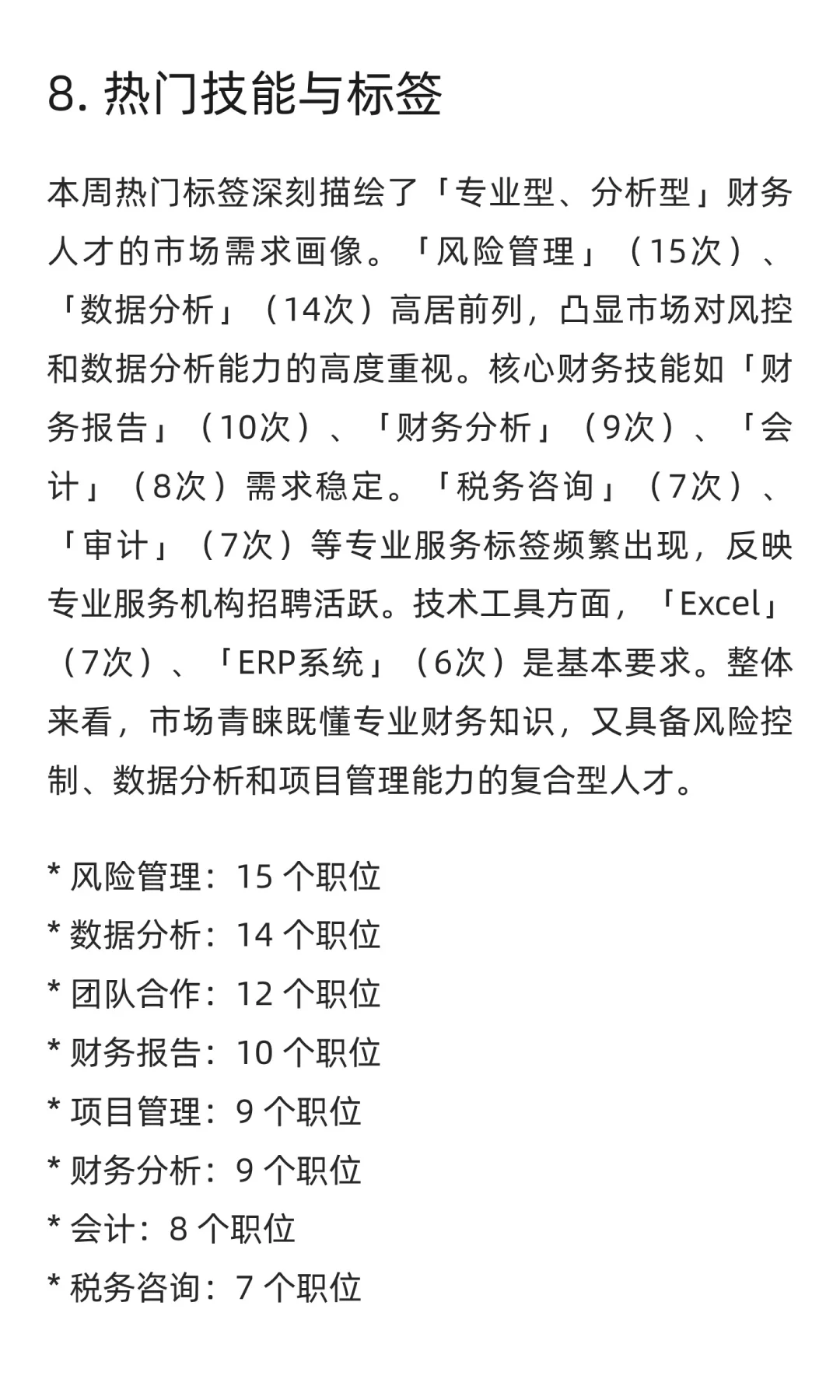 财务与会计领域求职市场周分析报告