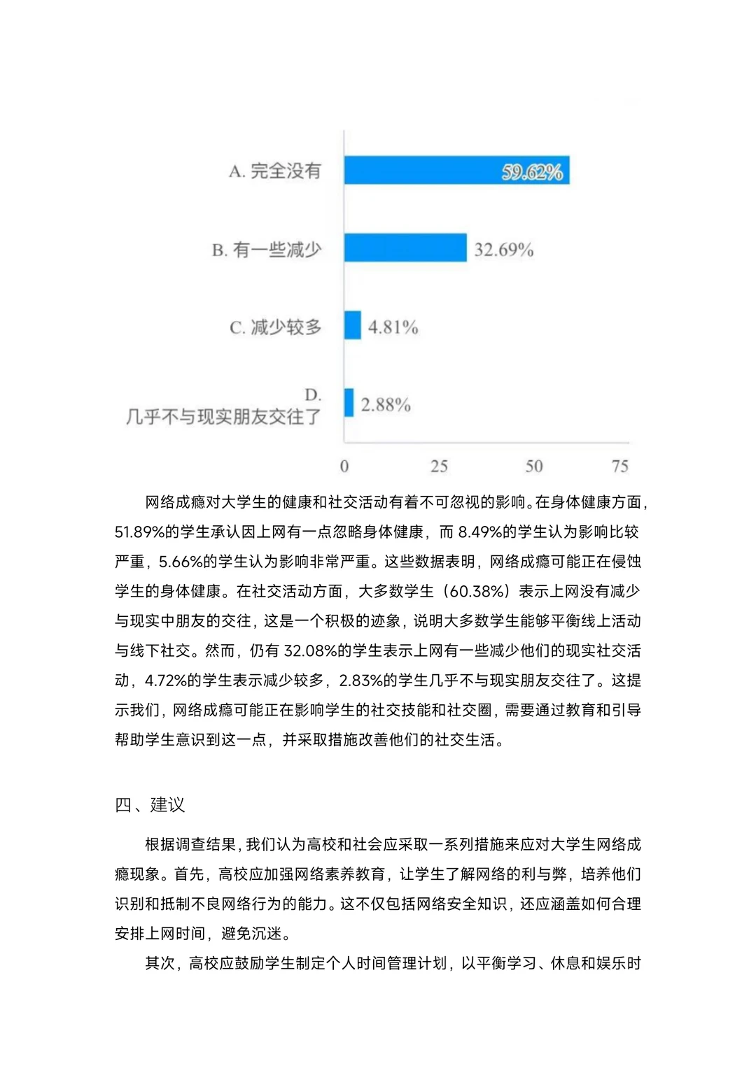 大学生网络成瘾状况调查，成品文件！