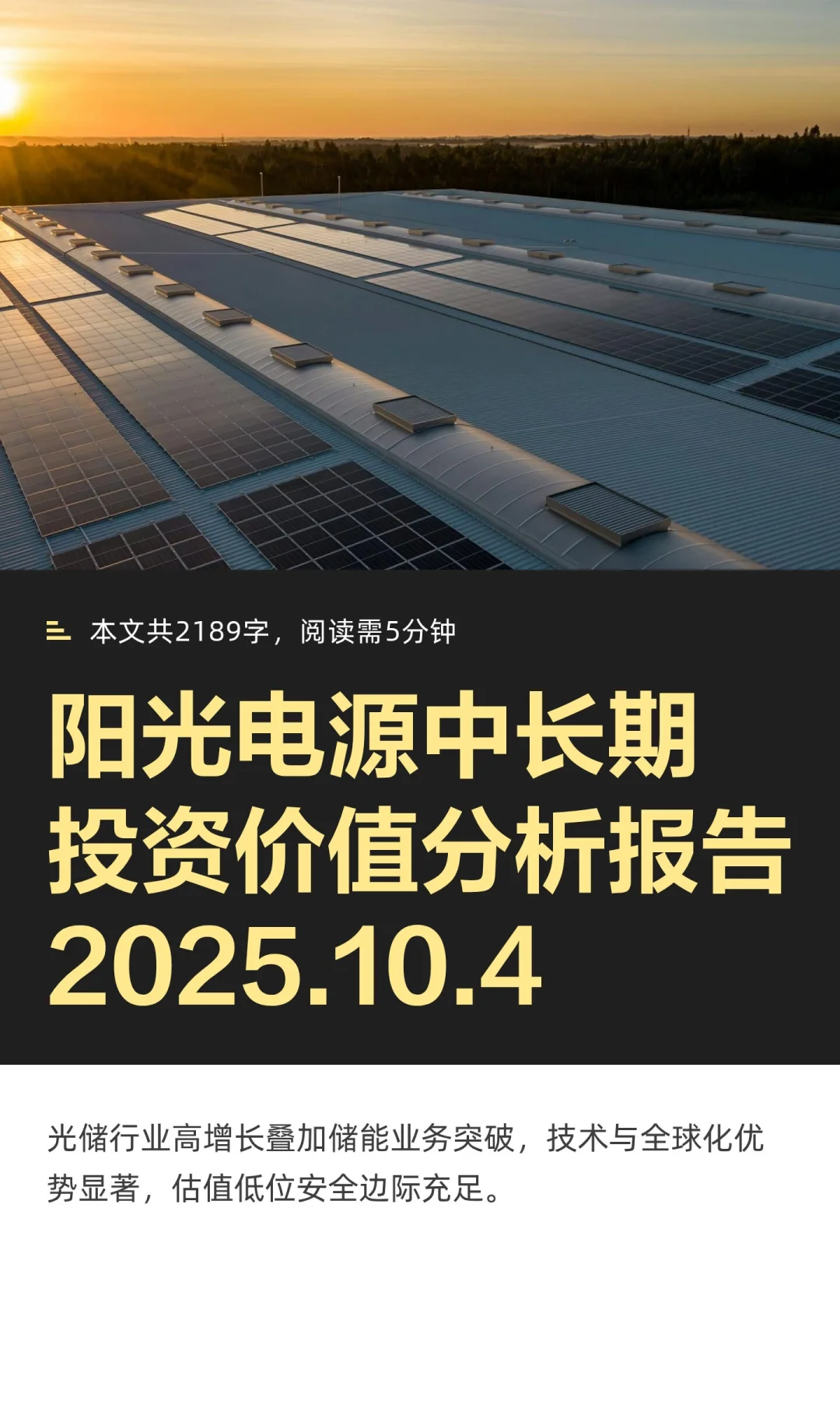 阳光电源中长期投资价值分析报告2025.10.4